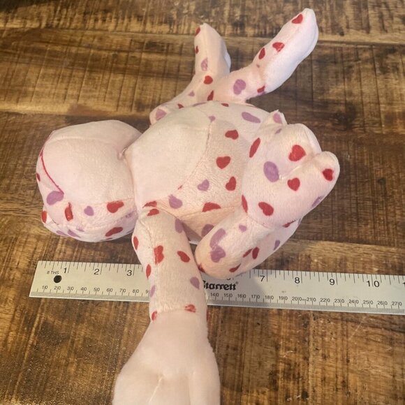 Love Frog - Plush Valentine'S Day Anniversary Pink Red Heart Printed Small 8” - Picture 8 of 9